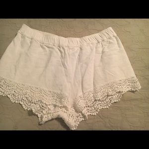 Boutique white lace shorts